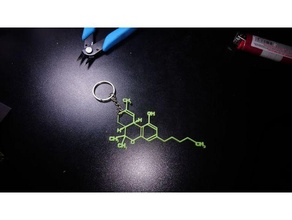 thc molecule solid chemical dope drug keychain molecule molecules necklace thc trinket weed