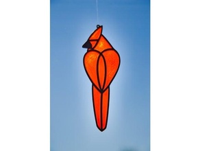 cardinal - stained glass suncatcher 3d print model - Mito3D