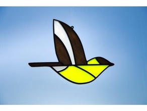goldfinch - stained glass suncatcher 3d print model - Mito3D