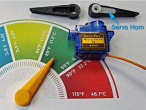servo ponteiro agulha arduino discar calibre indicador Manômetros metro framboesa pi sensor vapor termômetro 3d print model - Mito3D