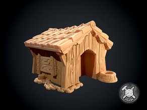 doghouse 28mm 32mm animal dnd dog dungeon dungeons dragons fantasy house kennel pathfinder roleplaying rpg tabletop terrain 3d print model - Mito3D