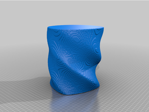 Facile torsion chaos collection vase 17 lampe grenier poly math biologique pixélisé spirale mode voxel voxelated voxélisé 3d print model - Mito3D