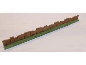 wooden fence battlegroup chain command flames war miniatures scenery wargames 3d print model - Mito3D