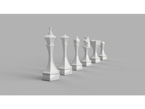 chess hexa ajedrez set checs game xadrez 3d print model - Mito3D