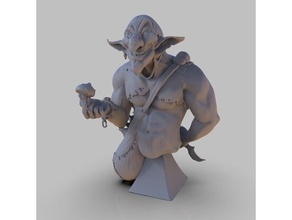 mzshromm dealer bust goblin model painting warhammer 3d print model - Mito3D