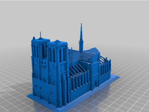 pixelated notre dame cathedral notr dme notre-dame notredame dam dmae otre pixel 3d print model - Mito3D