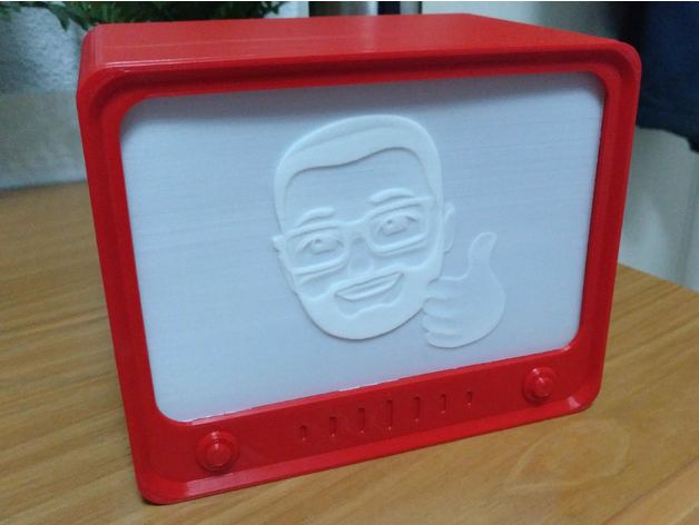 retrò tv litofania telaio 3D print model - Mito3D