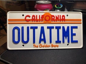 future license plate outatime anet a8 upgrade bttf california delorean marty mcfly multicolor vw 3d print model - Mito3D