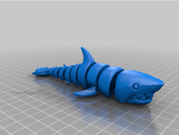 shark keychain articulated articulation baby movable bite sharks 3D print model - Mito3D