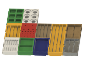 interlocking drawer storage bins bin cnc router drill bit logo tray 3d print model - Mito3D
