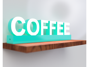 light coffee sign 3d print model - Mito3D