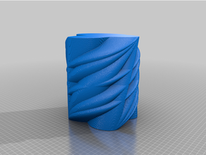 phat tuesday - chaos collection vase 22 fatshark groovy loft poly math organic spiral mode thickness twisted wave wavy 3d print model - Mito3D