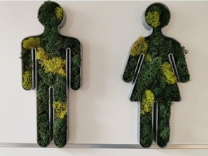 banheiro placa musgo plantador wc cantar homem mulher 3d print model - Mito3D