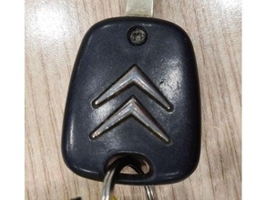 Citroën clé boutons couverture gaine noir bouton voiture c2 souple filament caoutchouc tpu tour 3d print model - Mito3D
