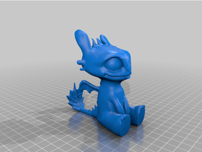 toothless thicker tail 3d print model - Mito3D