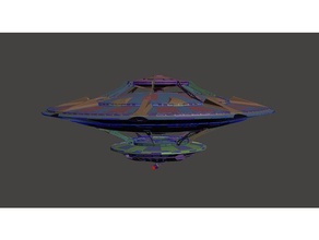 Mutterschiff Zeta ausfallen 3 futuristisch retro scifi Platz Raumschiff UFO 3d print model - Mito3D