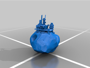 küçük bfg Uzay istasyon asteroit 40k savaş filosu gotik Warhammer imparatorluk Donanma bilimkurgu arazi uzay gemisi istasyonu oyunları 3d print model - Mito3D
