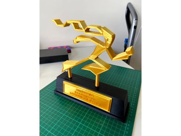 n+ trophy award competition gaming 14 plaque base 3D print model - Mito3D