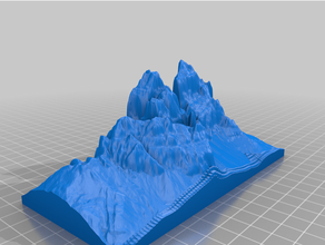 cime lavaredo Alpi dolomiti dtm apprendimento montagna qgis 3d print model - Mito3D