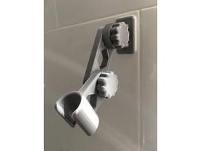 articulating hand shower wall mount articulated bathroom 3d print model - Mito3D