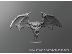 flying skull 3d print model - Mito3D