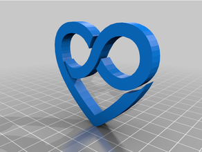 ellpro - polyamory symbol heart infinity lgbt pride logo love relationship sex threesome triad 3d print model - Mito3D