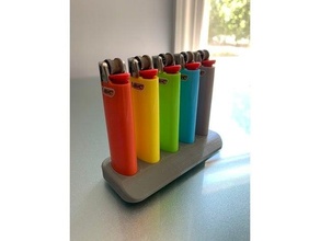 bic stand customize fusion360 accessory holder lighter organizer customizable ligher 3d print model - Mito3D