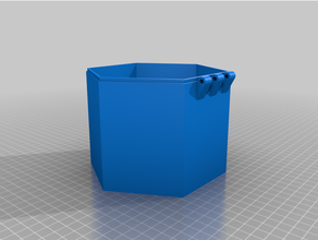 hexagon box container storage 3d print model - Mito3D