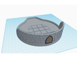 detailed base three-path dice tower v2 customized d6 tray medieval 3d print model - Mito3D
