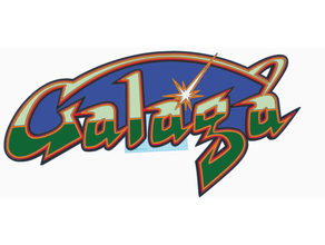 galaga logo hd arcade retro 3d print model - Mito3D