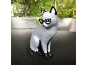 realista Raymond gato animal cruce lentes gatito 3d print model - Mito3D