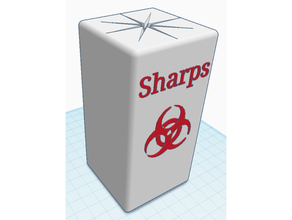 sharps container - square biohazard diabetes disposal medical syringe 3d print model - Mito3D