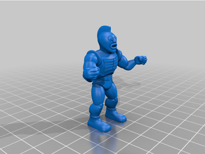 muscle man 141 figure miniature presupported retro 3d print model - Mito3D