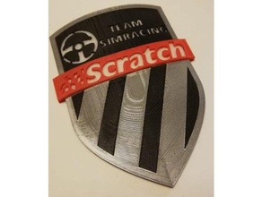 scratch team simracing badge multicolor shield 3d print model - Mito3D