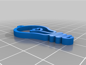 Licht Birne Ohr Ring Schlüsselbund 2dart Glühbirne 3d print model - Mito3D