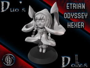 Chibi Cadı etrian Odyssey 28mm dnd büyücü minyatür 3d print model - Mito3D