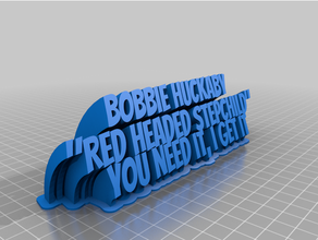 bobbie hukaby plate customized 3d print model - Mito3D