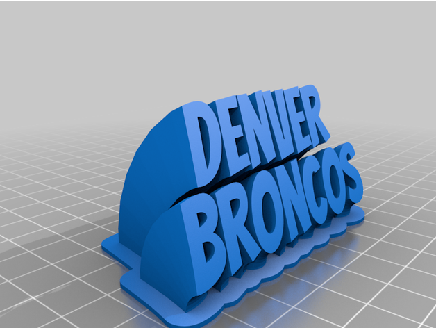 denver broncos1 customized 3D print model - Mito3D