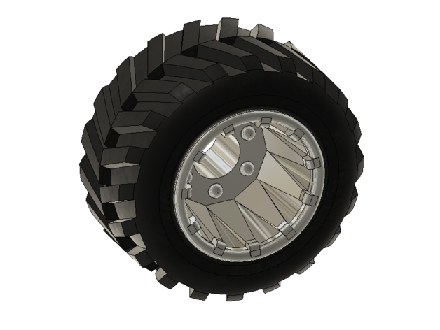 duplo monster truck wheels base lego 3D print model - Mito3D