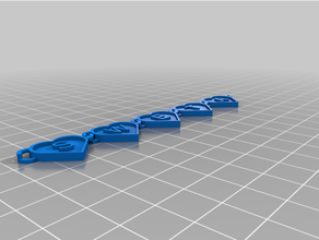 customized heart chain text 3d print model - Mito3D