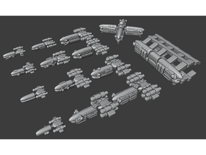 micro frota 03 nave espacial estrelas aço 3d print model - Mito3D