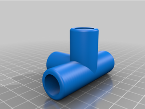 customized 4 edge pipe connector - customizer 13mm 3d print model - Mito3D