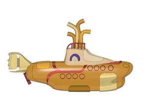 amarelo submarino Beatles fusão 360 stl 3d print model - Mito3D