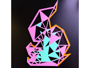 promare 2d geométrico chama Projeto anime arte polimento fotia galo lio desencadear 3d print model - Mito3D