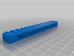 customized lego compatible text bricks inx employee month 3d print model - Mito3D