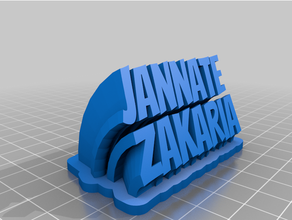 jannate zakaria spazzare 3 lines personalizzato 3d print model - Mito3D