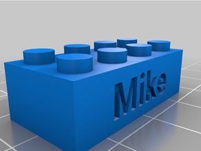 mike lego compatible text bricks customized 3d print model - Mito3D