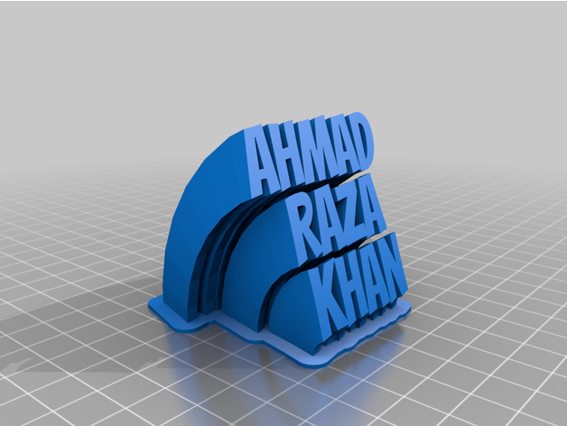 ahmad Raza Khan 3 line Teller 3D print model - Mito3D