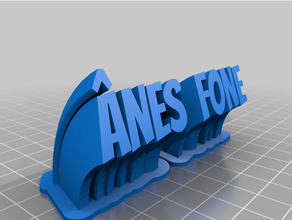 customized sweeping plate 2 lines fonts anes fone 3d print model - Mito3D