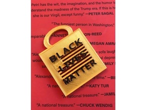 black lives matter sign keychain blm flag small tag 3d print model - Mito3D